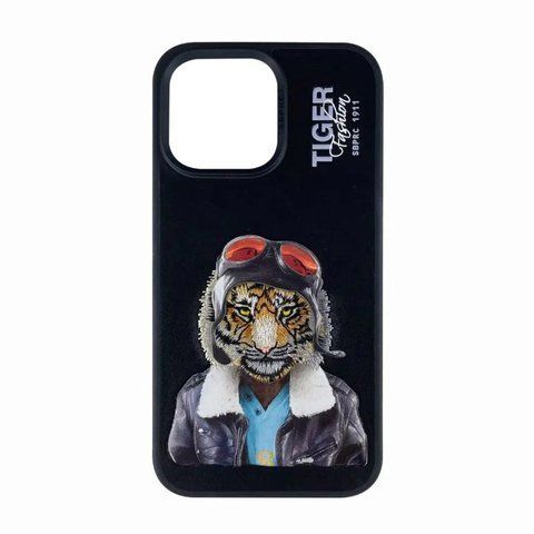 Чохол для iPhone 14 Polo Fashion Tiger Leather Чорний