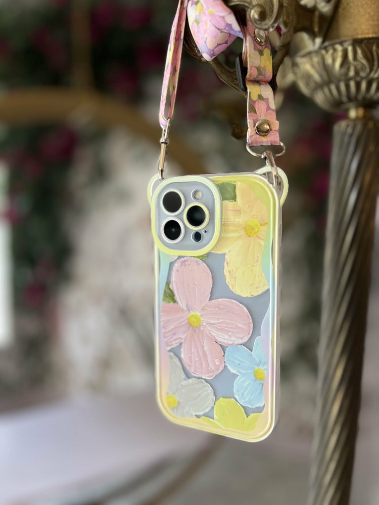 Чехол для iPhone 11 Цветик-Семицветик с ремнем для плеча Светло-лиловый