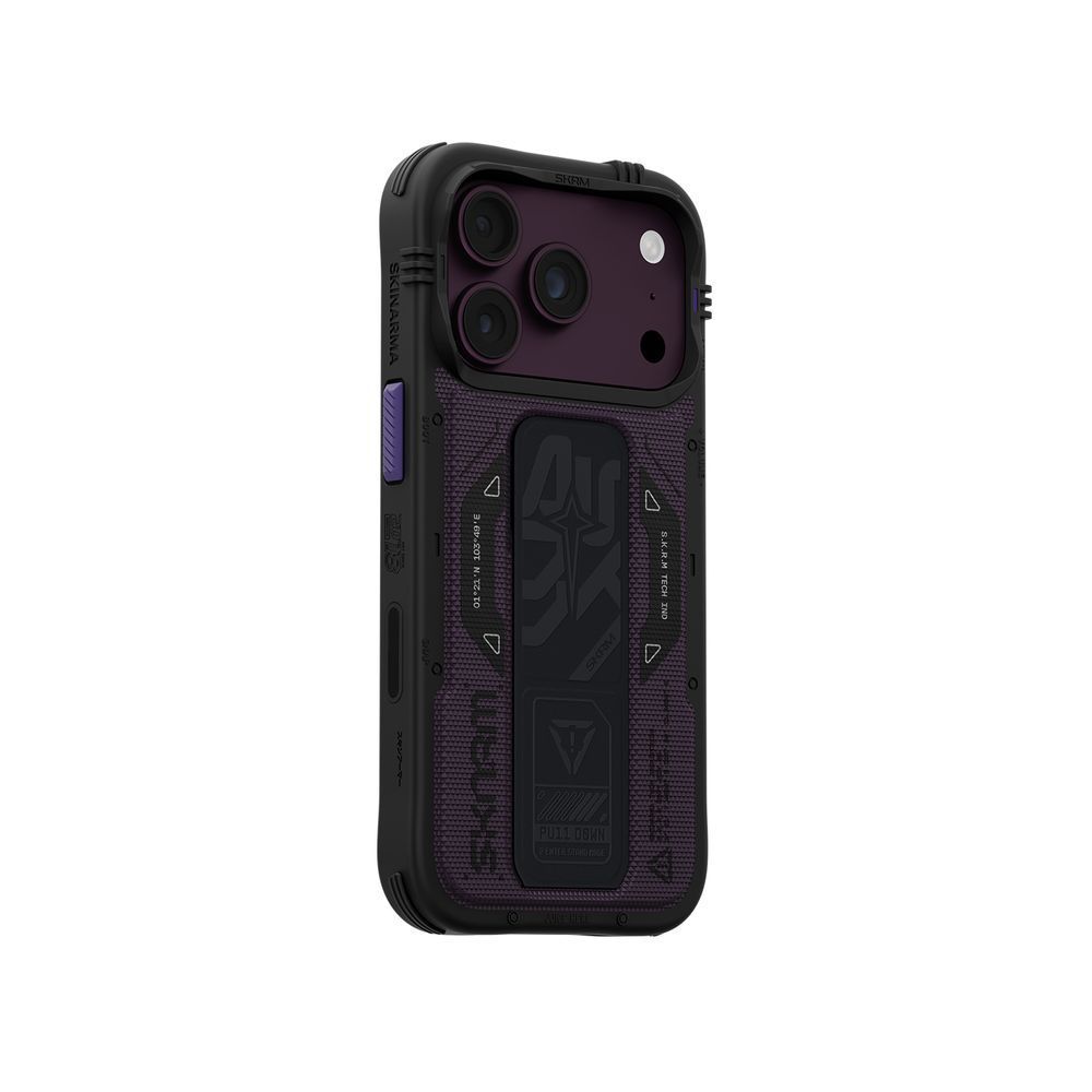 Чехол для iPhone 18 Pro Skinarma Phantom (2026) (Mag-Charge + Grip-Stand) Burgundy