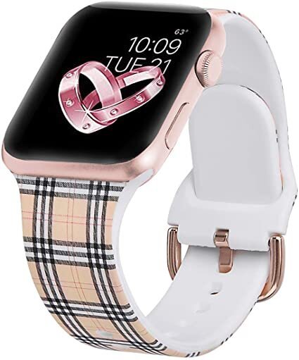 Женский силиконовый ремешок "Burberry" для Apple Watch 38-41 мм (Series 6/5/4/3/2)