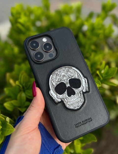 Чехол для iPhone 15 Pro Max Череп Patti Santa Barbara Polo Черный