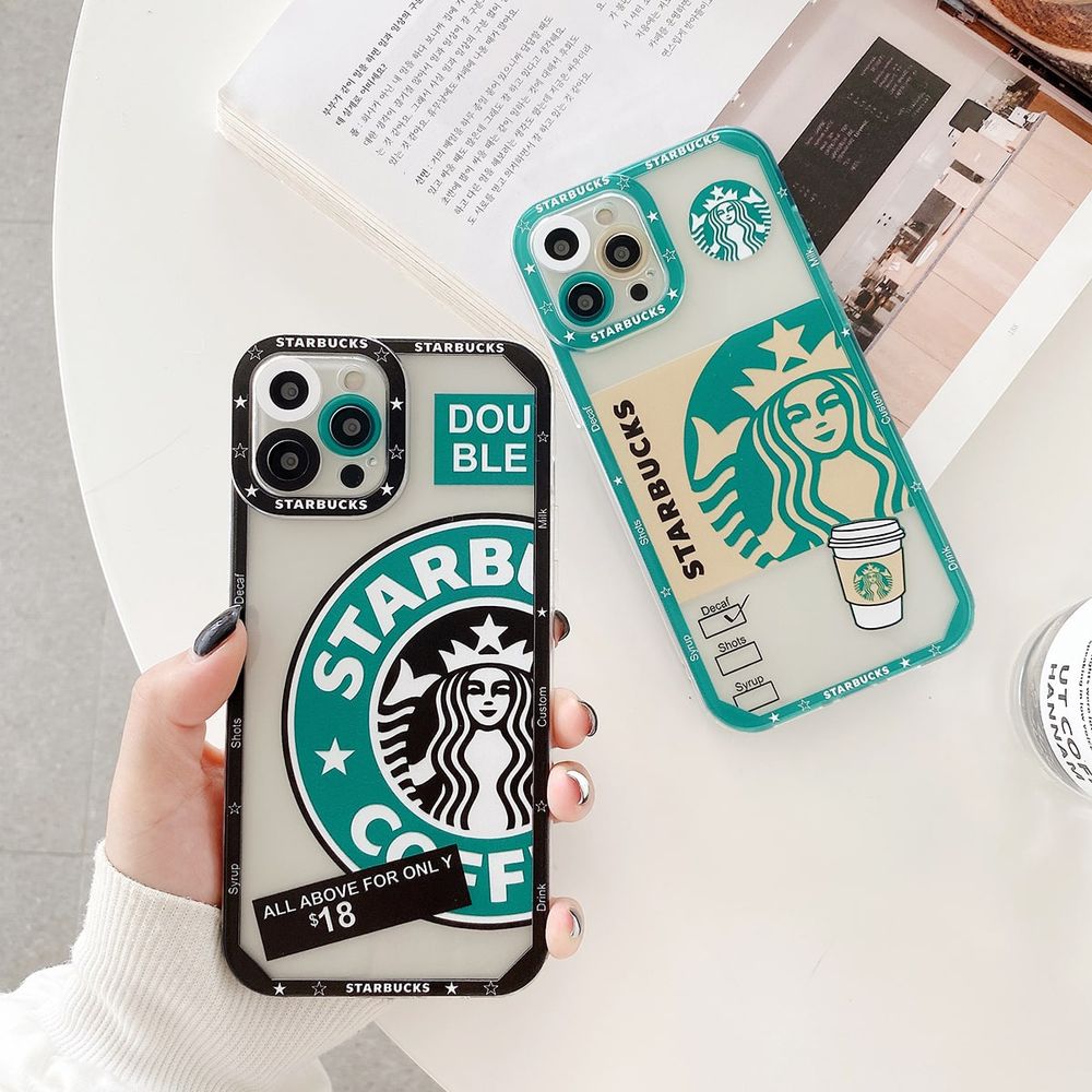 Чехол для iPhone 11 Starbucks с защитой камеры Прозрачно-черный