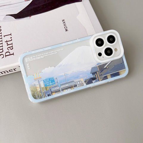 Чехол для iPhone 14 Pro Mural Mountain Белый