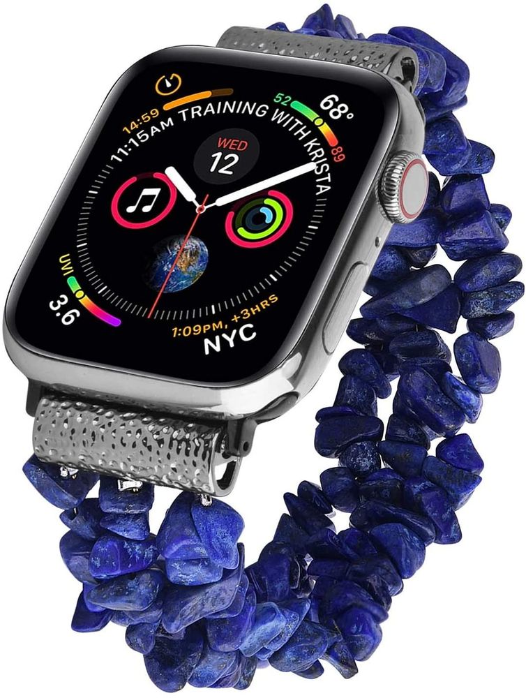 Ремінець із гравійно-синіх намистин для Apple Watch 38-41 мм (Series 6/5/4/3/2)