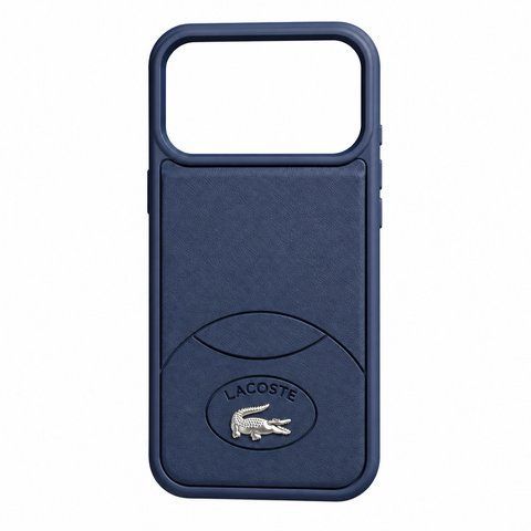 Чохол для iPhone 18 Pro Max Lacoste Embossed Logo Темно-синій