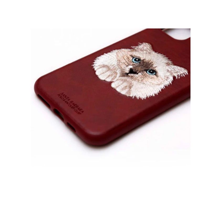 Чехол Santa Barbara Polo с вышивкой "Кот" для iPhone 12 Pro из кожи
