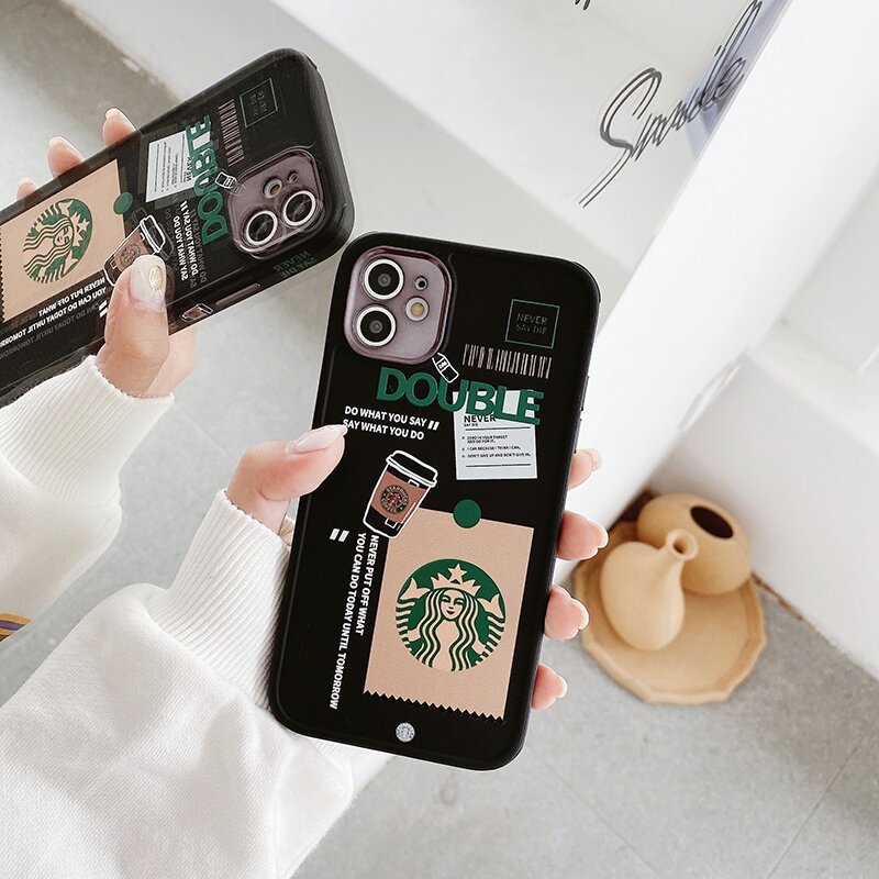 Черный чехол Starbucks для iPhone 11 с защитой камеры