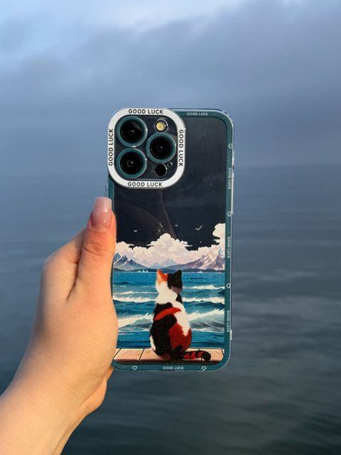 Чехол для iPhone 11 Pro Max Морской закат с кошкой