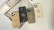 Чохол для iPhone 16 Pro Guess Glitter Script Big 4G Металічне золото