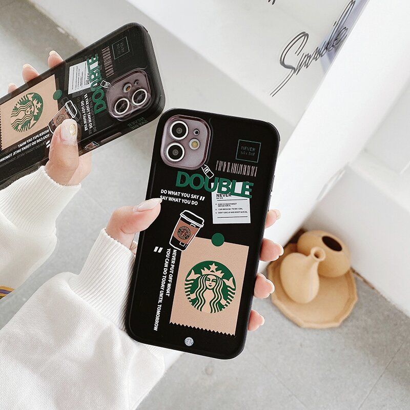 Чохол для iPhone 7 Plus/8 Plus Starbucks із захистом камери Чорний