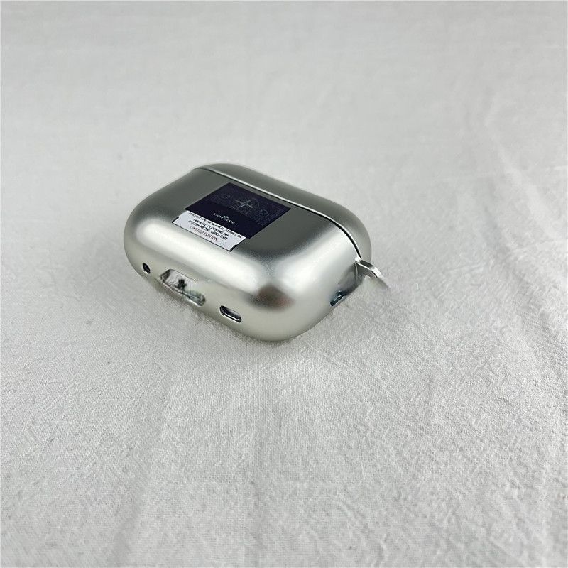Чохол для Apple Airpods Pro Stone Island з брелком-лого Сріблястий