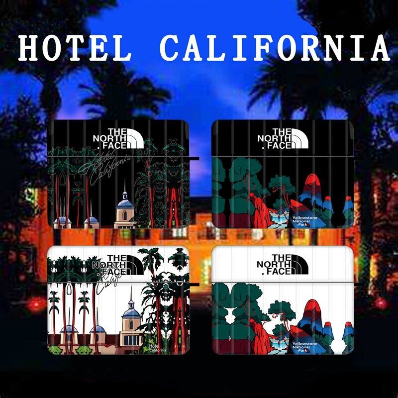 Чорний чохол The North Face "Готель Каліфорнія" для Airpods Pro