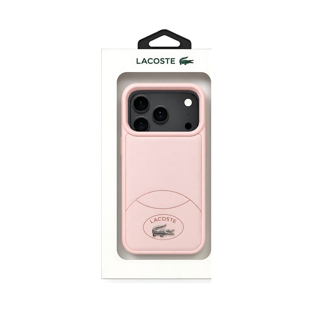 Чехол для iPhone 18 Pro Max Lacoste Embossed Logo Розовый