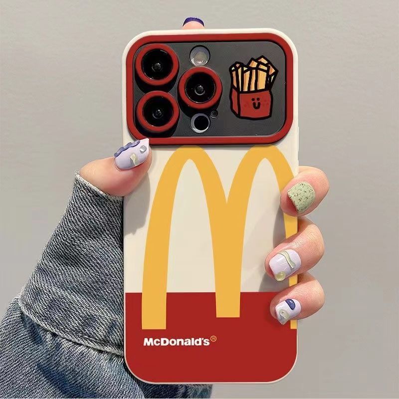 Чехол для iPhone 15 Plus McDonald's Large Window с защитой камеры Белый