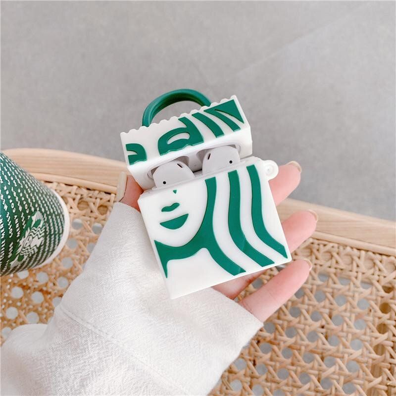 Силиконовый чехол 3D-сумка "Starbucks" для Apple Airpods 1/2