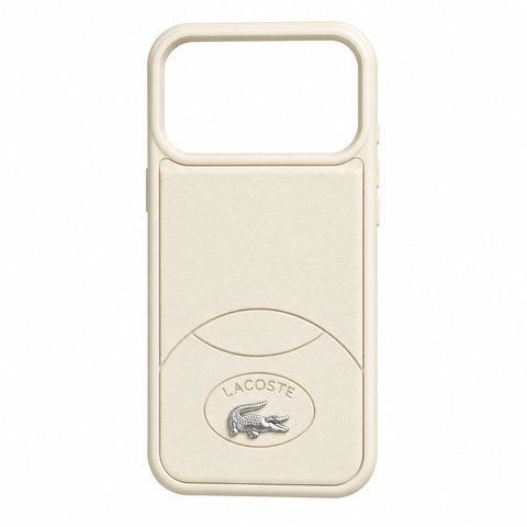 Чохол для iPhone 18 Pro Lacoste Embossed Logo Молочний
