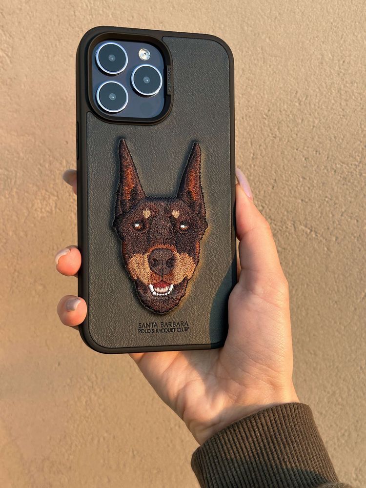 Чехол Santa Barbara Polo Curtis Dog для iPhone 14 Pro Leather Черный