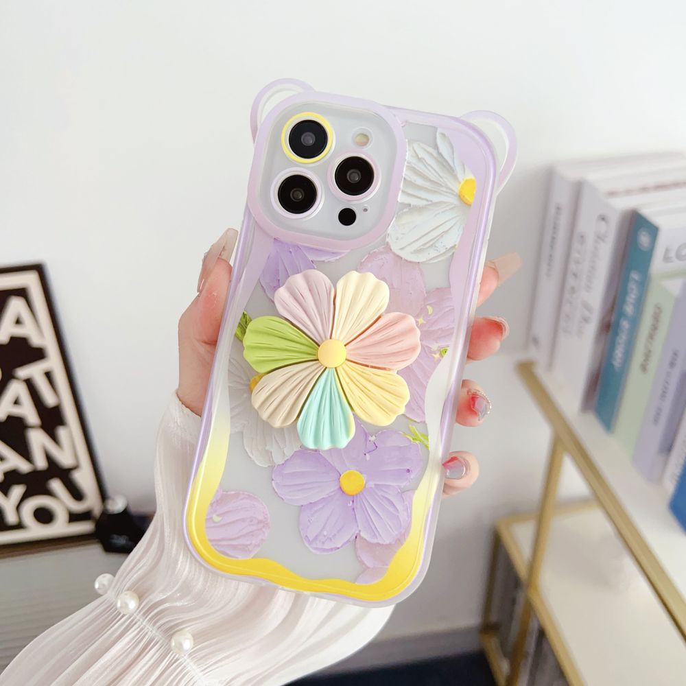 Чехол для iPhone 13 Pro Цветик-Семицветик с ремнем для плеча Фиалковый