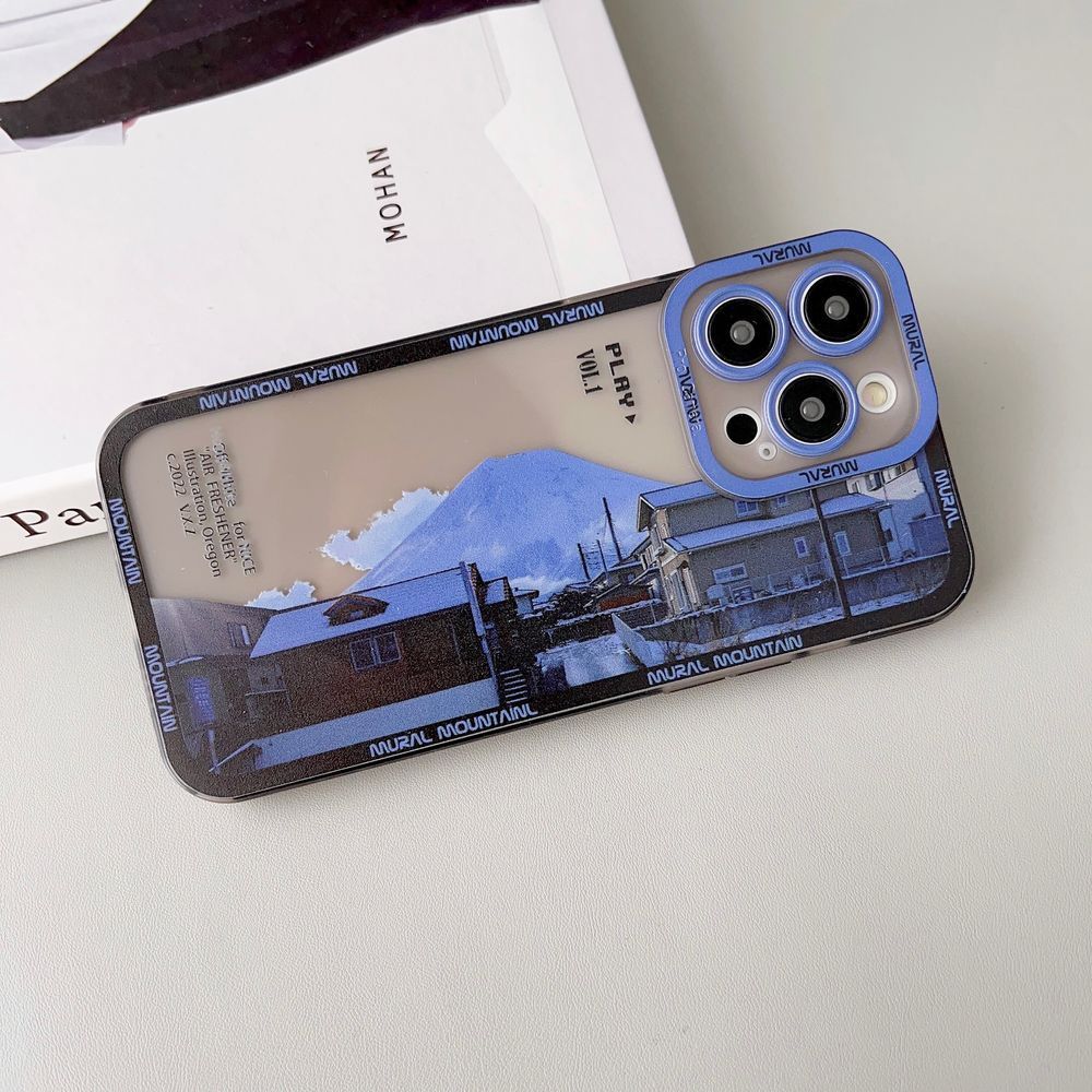 Чехол для iPhone 15 Mural Mountain Синий