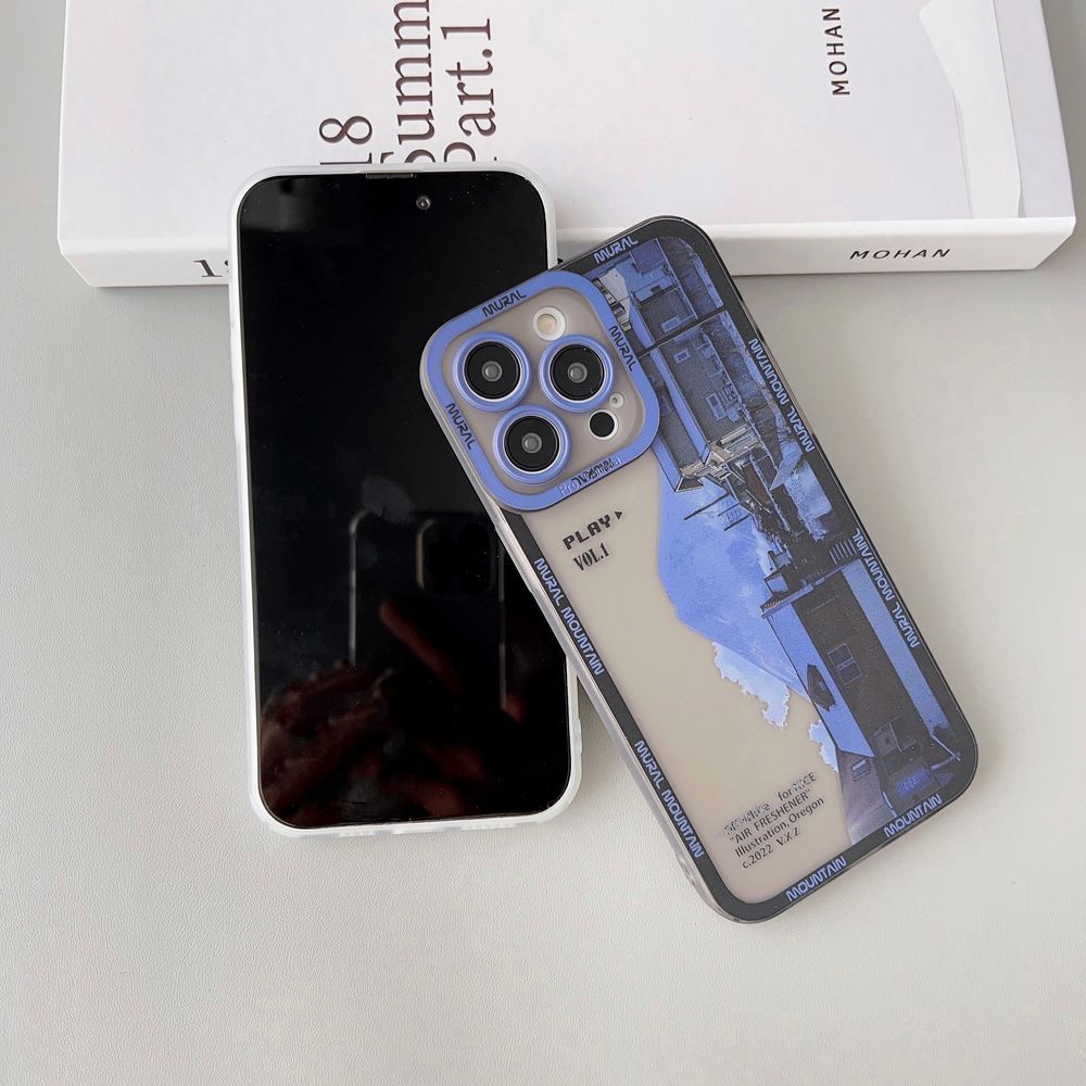 Чехол для iPhone 15 Mural Mountain Синий