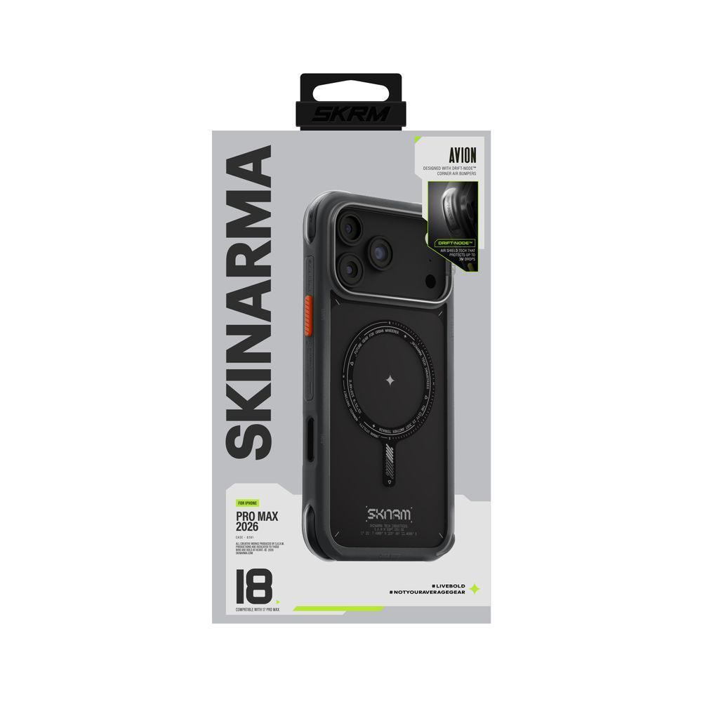 Чехол для iPhone 18 Pro Max Skinarma Avion (2026) (Mag-Charge + Drift-Node&trade; Bumper) Black