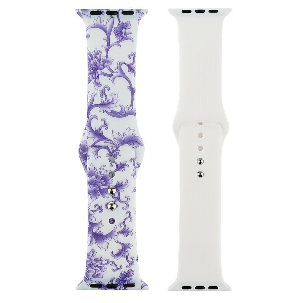 Силіконовий ремінець "Фіолетова квіткова мозаїка" для Apple Watch 38-41 мм (Series 6/5/4/3/2)