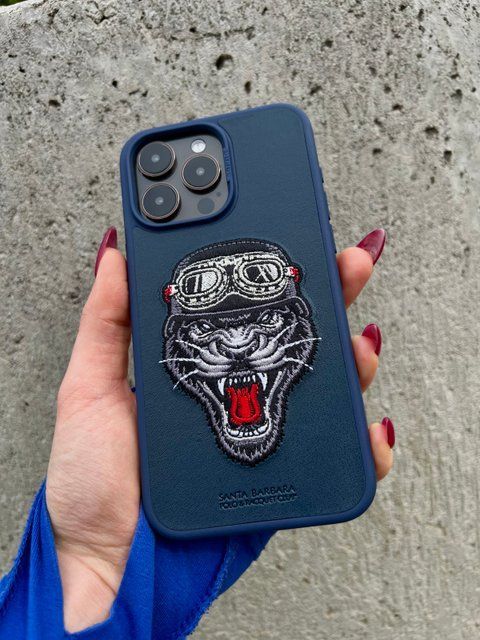 Чехол для iPhone 15 Pro Яростный тигр Patti Santa Barbara Polo Синий