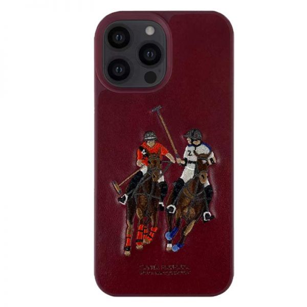 Шкіряний чохол для iPhone 13 Pro Max Santa Barbara Polo Jockey Червоний