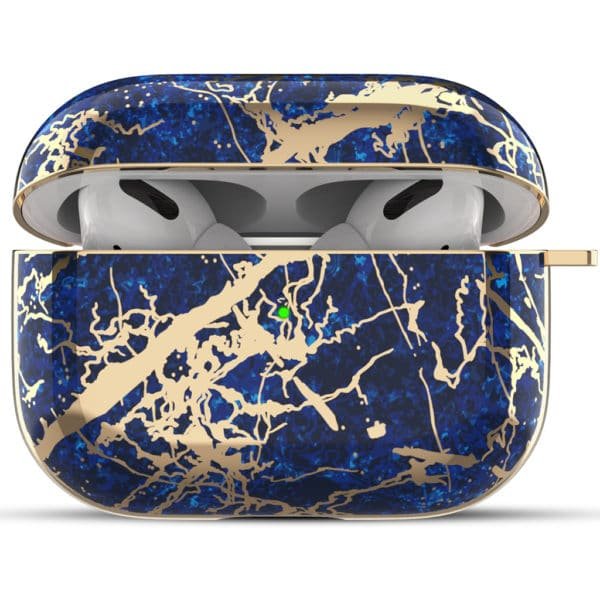 Дизайнерский чехол Синий мрамор с золотистой тропинкой для Apple AirPods 3