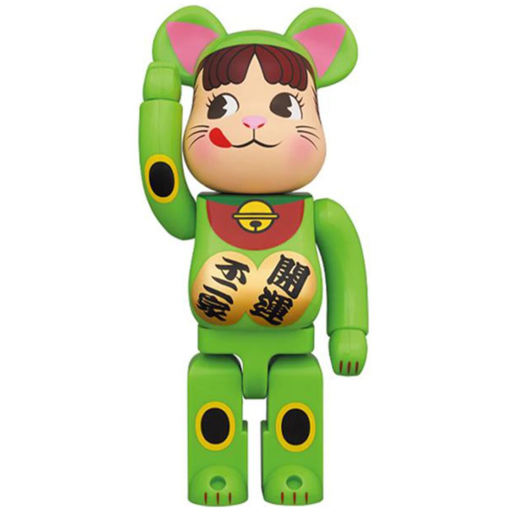 Фігурка Bearbrick Пеко Чан ведмедик Зелений 400%, 28 см