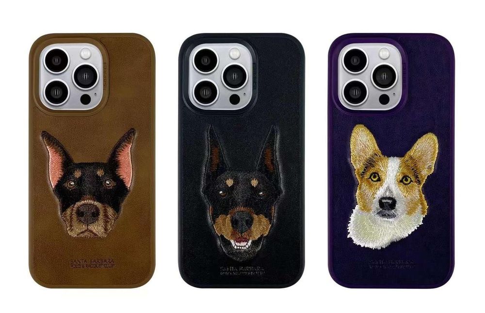Чехол Santa Barbara Polo Curtis Dog для iPhone 14 Pro Leather Фиолетовый