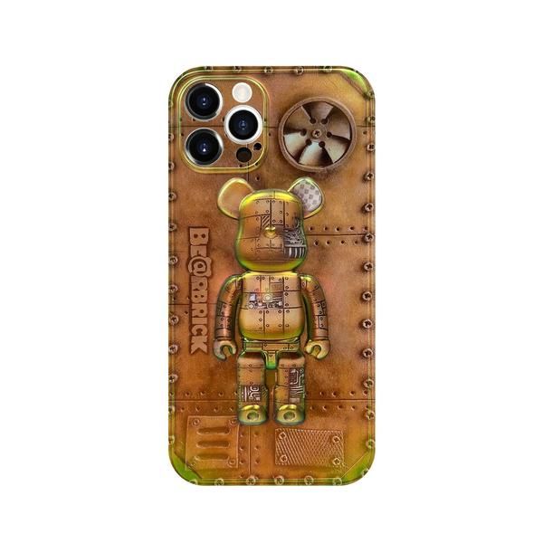 Чехол для iPhone XS Max 3D Ретро механический Bearbrick Коричневый