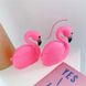 Силиконовый розовый 3D чехол "Фламинго" для Apple Airpods 1/2