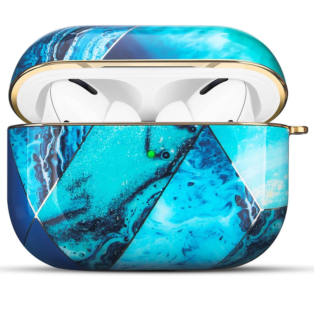 Дизайнерский мраморный чехол бирюзового цвета для Apple AirPods 3