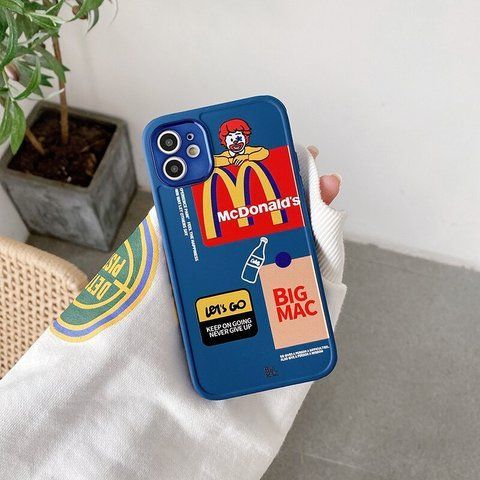 Синий чехол McDonalds для iPhone 12 Pro с защитой камеры