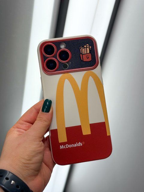 Чехол для iPhone 13 Pro Max McDonald's Large Window с защитой камеры Белый