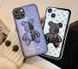 Скляний чохол для iPhone 12 Pro Max Bearbrick Kaws в стилі робота Фіолетовий