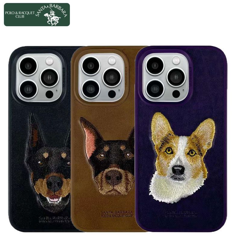 Чехол Santa Barbara Polo Curtis Dog для iPhone 14 Pro Max Leather Фиолетовый