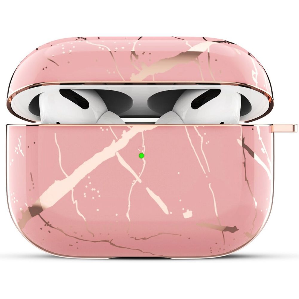 Дизайнерський мармуровий чохол для Apple AirPods 3 Рожевий
