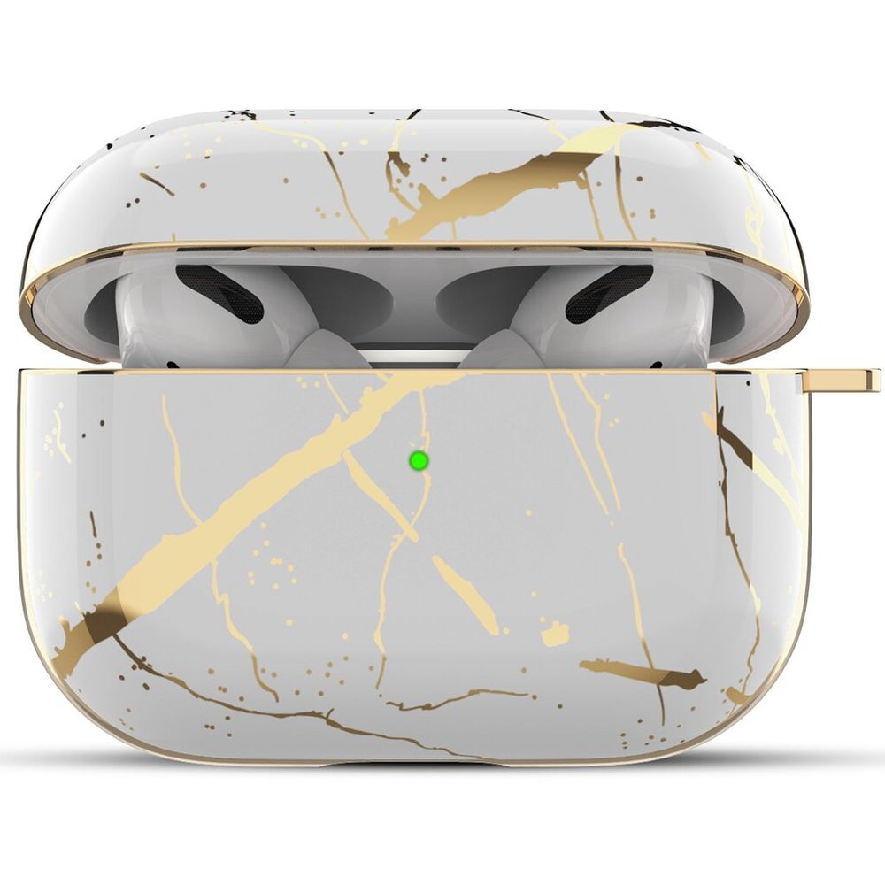 Дизайнерский мраморный чехол белого цвета для Apple AirPods 3