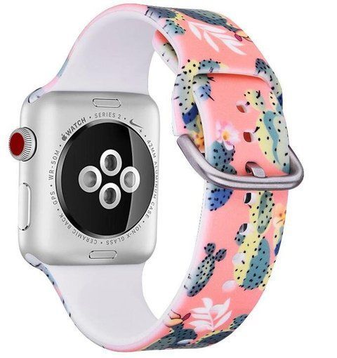 Рожевий силіконовий ремінець "Кактус" для Apple Watch 46 / 45 / 44 / SE 44 / 42 (Series 1-3) / 49 Ultra / Ultra 2
