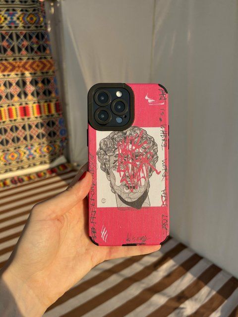 Чехол для iPhone 11 Graffiti Statue David Розовый
