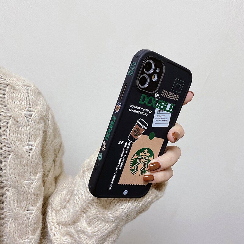 Черный чехол Starbucks для iPhone 12 Pro с защитой камеры