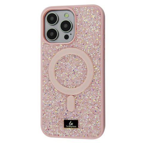 Чехол для iPhone 16 Pro Max Bling World Rock Diamond with MagSafe Pink