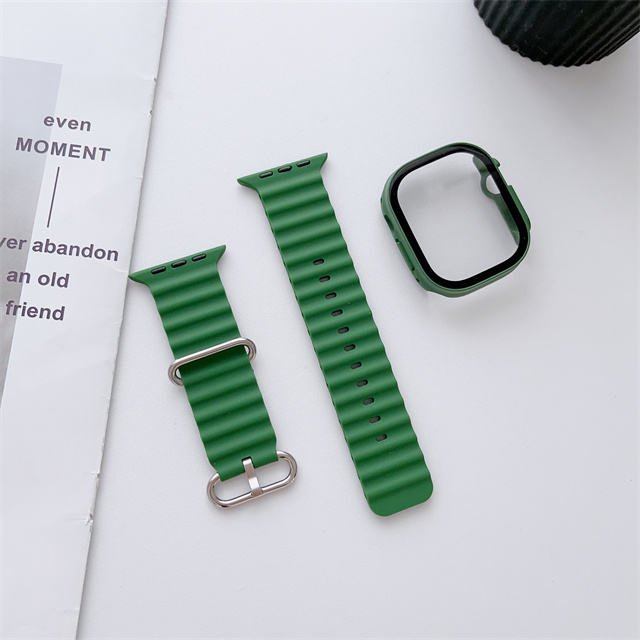 Ремешок + чехол для Apple Watch 40 мм Волнистый Silicone Green