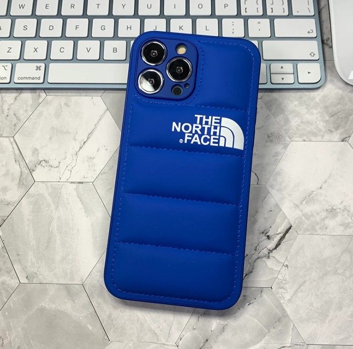 Пуферный чехол-пуховик для iPhone 13 Pro Синий