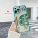Чехол для iPhone 12 Starbucks с защитой камеры Прозрачно-зеленый