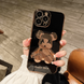 Роскошный чехол для iPhone 12 Pro Max 3D Bearbrick Kaws Power Bear Черный