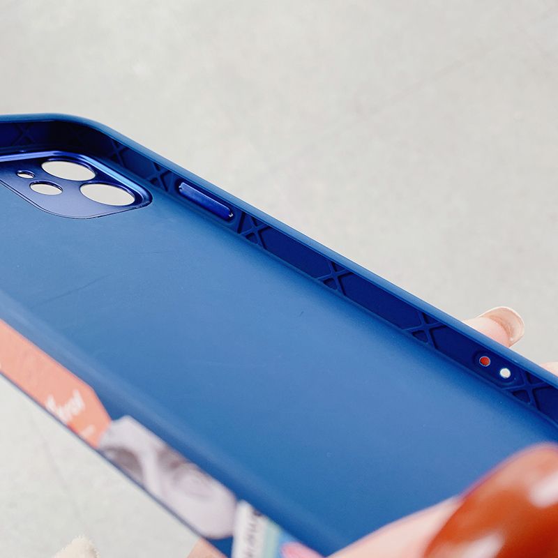 Синий чехол Lady Fashion с боковой печатью для iPhone 11 Pro Max + защита камеры
