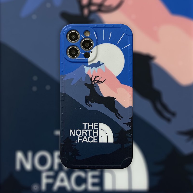 Синій чохол The North Face "Гірський олень" для iPhone XS Max